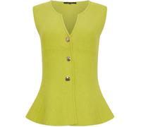 Star by Julien MacDonald Star by Julien MacDonald Green Sleeveless Button Detail Knitted Vest