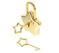 Star Cadenas en alliage de zinc avec deux clés Doré | Ce petit cadenas étoile sécurise votre agenda personnel ou valise tout en ajoutant une touche décorative charmante.