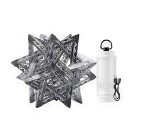 Star Camping Lamp - Polar Star Lights, Waterproof Ambient Gear with Geometric PP Board Lampshade, Outdoor Patio Ornament, Garden Party Accessory, Hanging Tent Lantern for Awning and Backyard Events