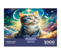 Star Cat Puzzle 1000 Pièces pour Adultes Et Enfants À Partir De 12 Ans Jeu De Patience Et De Réflexion Divertissement Créatif Cadeau Classiques - Activité Familiale Parfaite 70x50cm/1000pcs