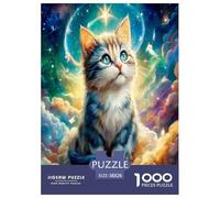 Star Cat Puzzle 1000 Pièces pour Adultes Et Enfants Dès 14 Ans Jeu Cadeau Unique Divertissement Créatif Cadeau Classiques Décoration De La Maison 38x26cm/1000pcs