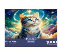 Star Cat Puzzle De 1000 Pièces pour Adultes Et Enfants Dès 14 Ans Jeux De Défi Jouets Éducatifs Divertissement Créatif Cadeau Classiques Décoration De La Maison 38x26cm/1000pcs