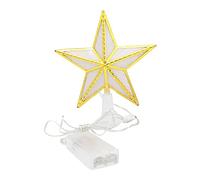 Star Christmas Tree Topper Lighted Shining Lights Décoration de Noël Treetop Light pour Couronne Arbre de Noël Lampions Halloween (White, One Size)