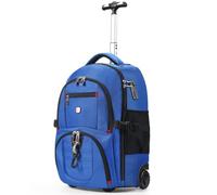 star cloud Sac à Dos à Roulettes 21x14x9 - Imperméable, Compartiment PC 17,3", Bagage Cabine Idéal pour Voyage, Université, Travail - Sac à Dos Trolley à Roues pour Adulte