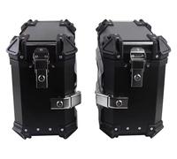 Star Corundum Paire de valises latérales en aluminium 38 L pour moto avec support de montage et verrous de sécurité, étanches (noir, 45 x 36,6 x 22 cm)