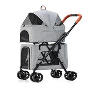 Star Corundum Pet Gear Poussette double pour animal domestique 4 roues Poussette légère pour chiens et chats, idéale pour deux ou plusieurs, sac de transport respirant