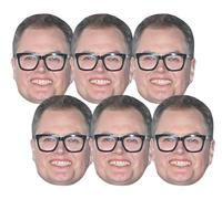 Star Cutouts CMP012 Alan Carr Lot de 6 masques en carton avec languettes et élastique