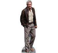 STAR CUTOUTS Figurine en carton Harrison Ford Tee-Shirt Beige et Veste en Cuir Marron - Acteur Américain - Haut 186 cm Multicolors G