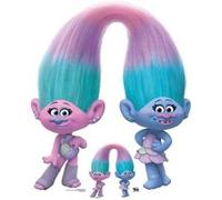 STAR CUTOUTS Figurine en carton Les Trolls - Satin et sa soeur Chenille Hauteur 111 cm Multicolors