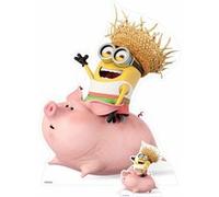STAR CUTOUTS Figurine en carton Minion sur un cochon rose H 130 cm Multicolors G