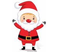 STAR CUTOUTS Figurine en carton Père Noël les bras levés -Haut 87 cm Rouge G