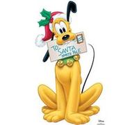 STAR CUTOUTS Figurine en carton Pluto avec bonnet de Noël et lettre pour le père nöel - Haut 90 cm Multicolors G
