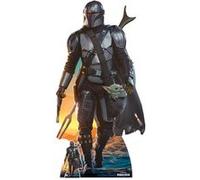 STAR CUTOUTS Figurine en carton - The Mandalorian et Bébé Yoda Grogu - Haut 182 cm Noir G