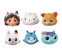 Star Cutouts Gabby's Dollhouse SMP466 Lot de 6 masques avec languettes et élastiques pour déguisement, fêtes et anniversaires