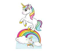 STAR CUTOUTS Licorne Arc-en-Ciel de 163 cm de Haut avec Mini découpe de Bureau