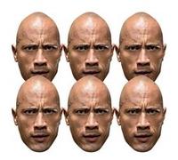 STAR CUTOUTS Lot de 6 Masques en carton Catcheur WWE - The Rock Multicolors G