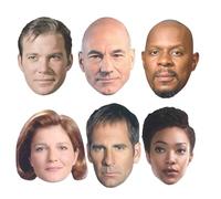 Star Cutouts Lot de 6 masques Star Trek Captains SMP470 - Kirk, Janeway, Archer, Sisko, Picard & Burnham