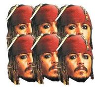 STAR CUTOUTS Masque en carton Lot de six masques visage Disney Pirates des caraïbes - Jack Sparrow Multicolors G