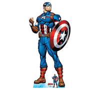 Star Cutouts SC1614 Ltd Captain America Super Hero Silhouette en carton grandeur nature Parfait pour les fans de Marvel, fêtes et événements Multicolore 191 x 94 cm