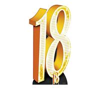 Star Cutouts SC1692 - Grande découpe en Carton - Numéro 18 - Doré - Fête d'anniversaire