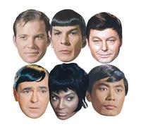 Star Cutouts SMP464 Star Trek Enterprise Crew Lot de 6 masques - Sulu, Spock, Uhura, Scotty, McCoy & Kirk