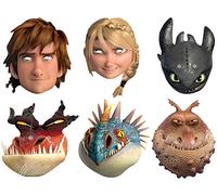 Star Cutouts - Stsmp293-6 Masques pour Adulte - Dragon 2-6 Personnages Assortis - Taille Unique