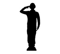 Star découpes Sc1176 Soldat Salute (la première guerre mondiale) Silhouette Noir fête Grandeur nature en carton découpé, Multicolore