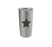 Star Distressed Retro Vintage Grunge Green Graphic Gobelet isotherme en acier inoxydable double paroi