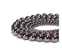 Star Eidolon Perles Rondes en Hématite Naturelles Pierre Perles, Semi-précieuse, Énergie de Guérison Pour la Confection de Bijoux DIY Bracelet, Boucle d'oreille, Collier (Noir Hématite, 10mm)