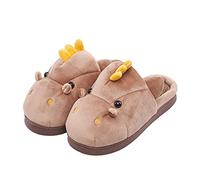 STAR FIRE Big enfants et pantoufles de coton adultes Hippopotame Chaussons Pantoufles en peluche Pantoufles dames Pantoufles pour hommes Pantoufles d'animaux (Brown, 41/42, numeric_41)