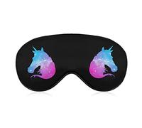 Star Galaxy Nebula Licorne Sleeping Eye Mask Eye Shade avec sangle réglable Bandeau pour les voyages en avion