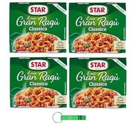 Star Il Mio Gran Ragù Classico - 4 paquets de 2 (2 × 180 g) sauce à viande prête à servir 100 % viande italienne, goût authentique + porte-clés Beni Culinari gratuit