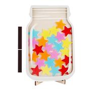 Star Jar Reward System Bocal magnétique réutilisable en bois avec 25 jetons | Système de récompense de développement des habitudes positives pour la gestion du comportement à l'école
