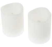 Star Lot de 2 bougies LED en cire véritable 6 cm x 5,5 cm Piles incluses, LED ambre, boîte à fenêtre