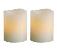 Star Lot De 2 Bougies Led En Cire Véritable 6 Cm X 5,5 Cm Piles Incluses, Led Ambre, Boîte À Fenêtre Incolore G