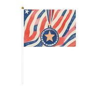 Star Lot de 6 et 10 drapeaux à main, bannières sur bâton, petits drapeaux pour défilés, fêtes, bars, anniversaires