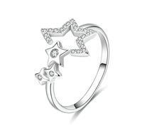 Star lumineuse attendant les anneaux de doigt réglables pour les femmes bijoux de fiançailles de mariage