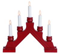 Star Lustre de fenêtre 'Karin - 5', bois, rouge, 28 x 31 cm