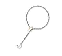 Star Moon Collier lariat cubain réglable pour les femmes Aimer Anneaux en forme de cœur Punk Rock Chaîne Accessoires de bijoux Quotidien Un Lariat réglable, taille unique, Comme décrit, Comme décrit