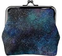 Star Night Sky Over Forest Porte-Monnaie en Cuir pour Femme, Petite Pochette à la Monnaie avec Fermoir à Fermeture Kiss-Lock Fermeture à Boucle Portefeuille pour Cadeau Fille