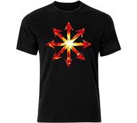 Star of Chaos Fire Marines 40K Red Flames Compass Mens T-Shirt Tee Top Black XL