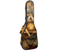Star of David Étui rembourré pour ukulélé de concert de 58,4 cm Motif rétro vintage Étanche et durable, Multicolore 01., 25.9x9x3.1in/66x23x8cm, Organiseur de sac
