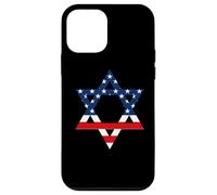 Star of David Jewish US Flag Half Jew Purim Love Israel Gift Coque pour iPhone 12 Mini