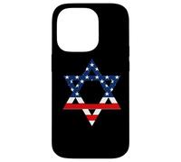Star of David Jewish US Flag Half Jew Purim Love Israel Gift Coque pour iPhone 14 Pro