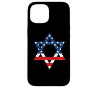 Star of David Jewish US Flag Half Jew Purim Love Israel Gift Coque pour iPhone 15