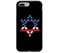 Star of David Jewish US Flag Half Jew Purim Love Israel Gift Coque pour iPhone 7 Plus/8 Plus