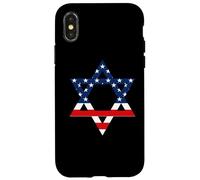 Star of David Jewish US Flag Half Jew Purim Love Israel Gift Coque pour iPhone X/XS