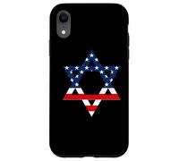 Star of David Jewish US Flag Half Jew Purim Love Israel Gift Coque pour iPhone XR