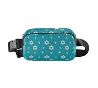 Star Of David Sac banane bleu mignon pour homme femme résistant à l'eau Sac à bandoulière accessoire de voyage avec sangle réglable pour voyage, shopping, course à pied