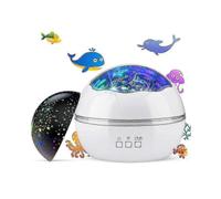 Star Projector Night Lights for Kids,novelty Moon Star/sea Animal 2-in-1 Design Night Lighting Lamp, Multi-color Star Light Rotating Project
